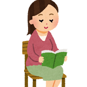 読書をする女性のイラスト