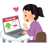 パソコンを使う女性のイラスト